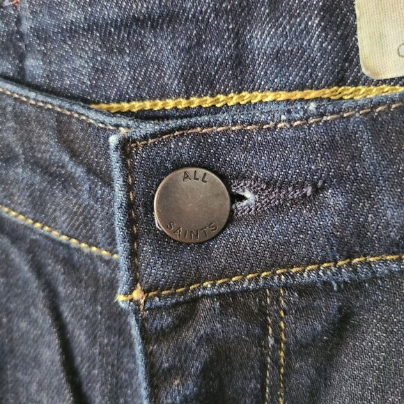 All Saints Spitalfields US Women's Size 28 Dark Wash Skinny Jeans Mid Rise - Picture 3 of 11